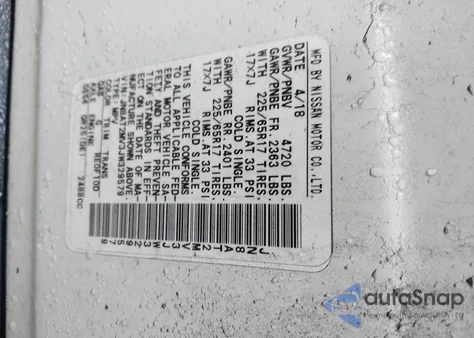 2018 Nissan Rogue Sv из США, поврежденный, VIN JN8AT2MV3JW329579